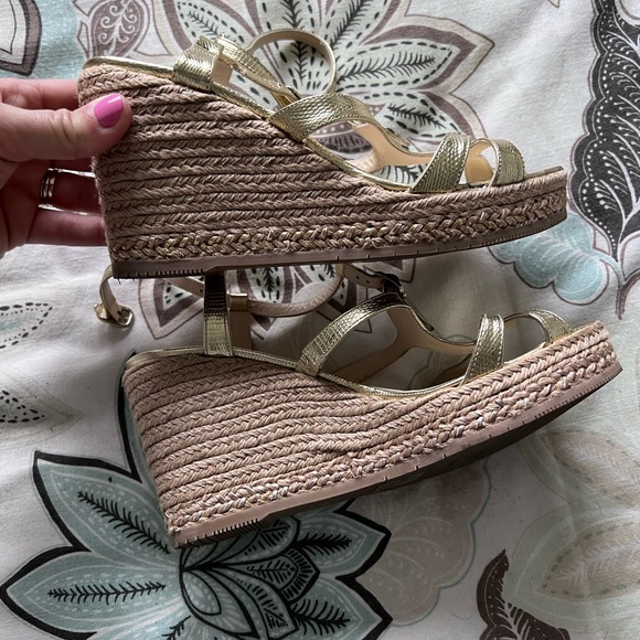 L.K. Bennett Gold Espadrille Platform size 37 - Picture 5 of 7